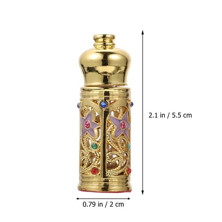 Delicate Alloy Glass Middle Eastern Perfume Bottle Essential Oil Bottle