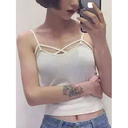 Womens Padded Bra Sling Camisoles Tank Vest