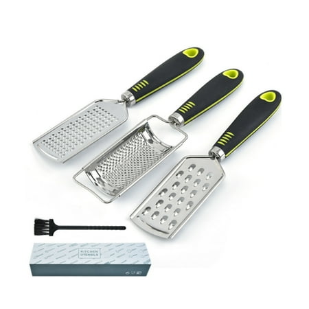 CHOMOEN 3 Pcs Stainless Steel Cheese Grater with Brush Lemon Zester Handheld Shredder
CHOMOEN 3 Pcs Stainless Steel Cheese Grater with Brush Lemon Zester Handheld Shredder
