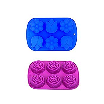 Combo 2 pack molds Large Rose and Large Tulip Silicone Cake, Ice Cube ,Chocolate Soap Tray Mold Party maker (Ships From USA)