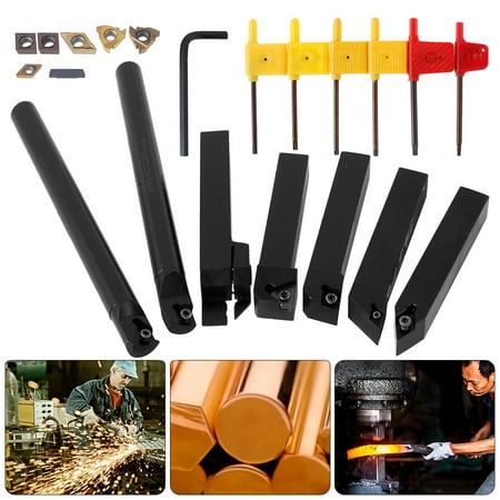 Adifare Metal Lathe Tools S12M-SCLCR06 SER1212H16 SCL1212H06 MGEHR1212-2 SNR0012M11 SDNCN1212H07 SDJCR1212H07 Boring Bar Turning Tools Holder Set with 7pcs Carbide Inserts 7pcs Wrenches
Adifare Metal Lathe Tools S12M-SCLCR06 SER1212H16 SCL1212H06 MGEHR1212-2 SNR0012M11 SDNCN1212H07 SDJCR1212H07 Boring Bar Turning Tools Holder Set with 7pcs Carbide Inserts 7pcs Wrenches