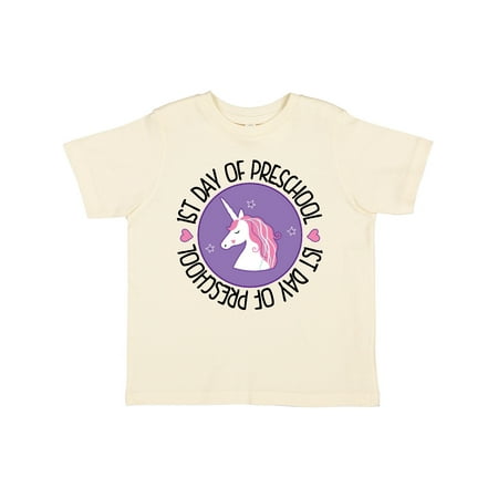 Inktastic First Day of Preschool Girl Unicorn Gift Toddler Toddler Girl T-Shirt