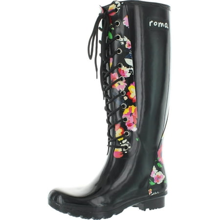 Roma Women s Opinca Natural Rubber Vegan Lace Up Waterproof Rain Boots