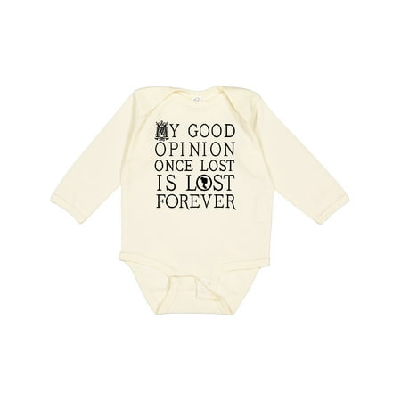 Inktastic Jane Austen Good Opinion Quote Gift Baby Girl Long Sleeve Bodysuit
