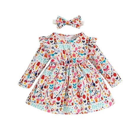 Toddler Girls Dresses Baby Girls Cotton Autumn Birds Print Floral Long Sleeve Princess Dress Headbands Clothes Toddler Girl s Fall Dresses 3-6 Months
Toddler Girls Dresses Baby Girls Cotton Autumn Birds Print Floral Long Sleeve Princess Dress Headbands Clothes Toddler Girl s Fall Dresses 3-6 Months