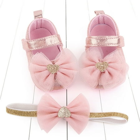 ãYilirongyummã Baby Shoes Toddler Baby Soft Girls Headband Shoes Bowknot Prewalker Princess Baby Shoes