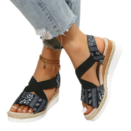 Women s Chunky Platform Sandals Ethnic Style Open Toes Cross Strap Summer Shoes 37 Black
Women s Chunky Platform Sandals Ethnic Style Open Toes Cross Strap Summer Shoes 37 Black