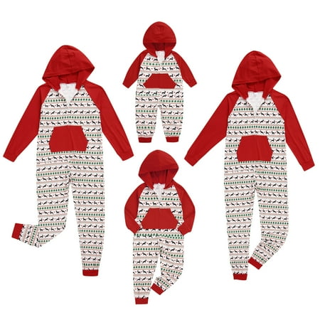 Sunisery Family Matching Deer Hooded Jumpsuit Cartoon Christmas Printed Zipper Pocket Long One-piece Pajamas Kids-4-5 Years 
Sunisery Family Matching Deer Hooded Jumpsuit Cartoon Christmas Printed Zipper Pocket Long One-piece Pajamas Kids-4-5 Years