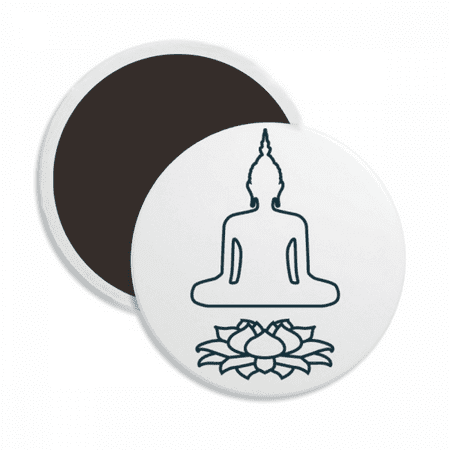 Lotus Throne Meditation Thinking Round Ceracs Fridge Magnet Keepsake Decoration