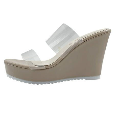Womens Sandals Fashion Summer Women Sandals Wedge Heel High Heel Platform Transparent Strap Casual Women S Sandals Pu Beige 39
Womens Sandals Fashion Summer Women Sandals Wedge Heel High Heel Platform Transparent Strap Casual Women S Sandals Pu Beige 39
