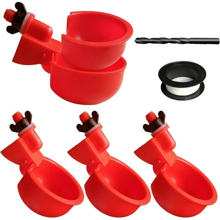 Autofill Chicken Waterer Cups with Double Bowls for Any Watering System Large Automatic Poultry Water Cups with Drill Bit for Easy to Install and Clean(4)
Autofill Chicken Waterer Cups with Double Bowls for Any Watering System Large Automatic Poultry Water Cups with Drill Bit for Easy to Install and Clean(4)