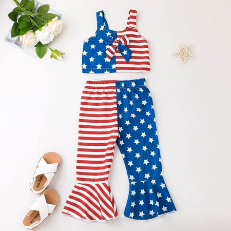 CHGBMOK Clearance Toddler Baby Girls Independence Day Fashion Stripe Star Print Short Sleeve Flared Pants Bow Suit
CHGBMOK Clearance Toddler Baby Girls Independence Day Fashion Stripe Star Print Short Sleeve Flared Pants Bow Suit