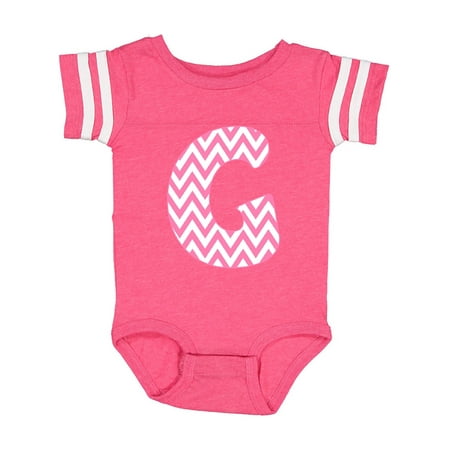 

Inktastic Cute Pink Chevron Initial G Gift Baby Boy or Baby Girl Bodysuit