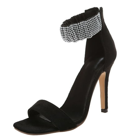 High Heels for Women Women Fashion Suede Solid Color Fish Mouth High Heel Back Zipper Sandals High Heels Flock Black 41
High Heels for Women Women Fashion Suede Solid Color Fish Mouth High Heel Back Zipper Sandals High Heels Flock Black 41