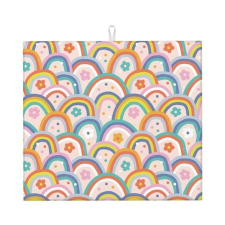 Lukts Rainbow Flowers Print Ultra Water Dish Drying Mat Slip Resistant Pad for Sink Dishes or Under Rack Kitchen Counter Accessories
Lukts Rainbow Flowers Print Ultra Water Dish Drying Mat Slip Resistant Pad for Sink Dishes or Under Rack Kitchen Counter Accessories