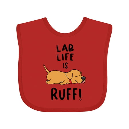 Inktastic Lab Life is Ruff! Yellow Lab Gift Baby Boy or Baby Girl Bib