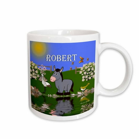 3dRose Decorative donkey and bird art design for children - personalized with the name Robert Ceramic Mug 15-ounce
3dRose Decorative donkey and bird art design for children - personalized with the name Robert Ceramic Mug 15-ounce