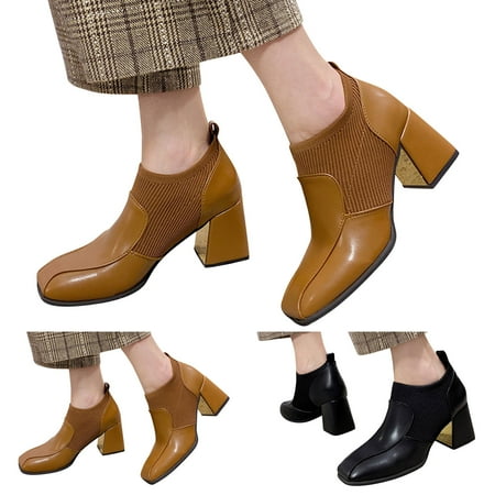 Cathalem Women Ankle Boots Fashionable Leather Panel Comfortable Square Toe Square Heel Lace up Boots for Women with Rubber Heel Black 6.5
Cathalem Women Ankle Boots Fashionable Leather Panel Comfortable Square Toe Square Heel Lace up Boots for Women with Rubber Heel Black 6.5