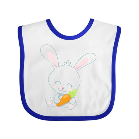 Inktastic Cute Easter Bunny Holding Carrot Gift Baby Boy or Baby Girl Bib