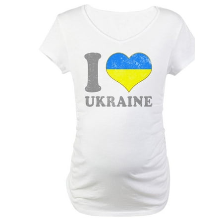 

CafePress - I Love Ukraine Native Ukrainian Maternity T Shirt - Cotton Maternity T-shirt Cute & Funny Pregnancy Tee