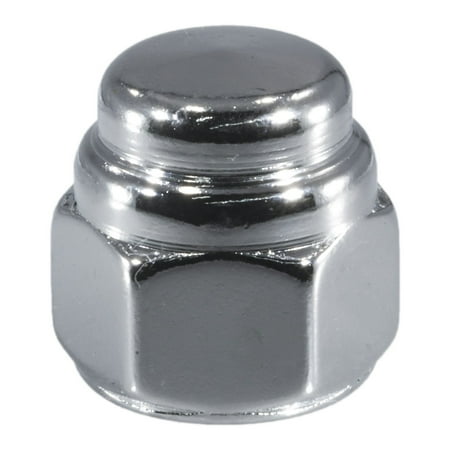 7/16 -14 Chrome Plated Steel Coarse Thread Flat Head Acorn Cap Nuts