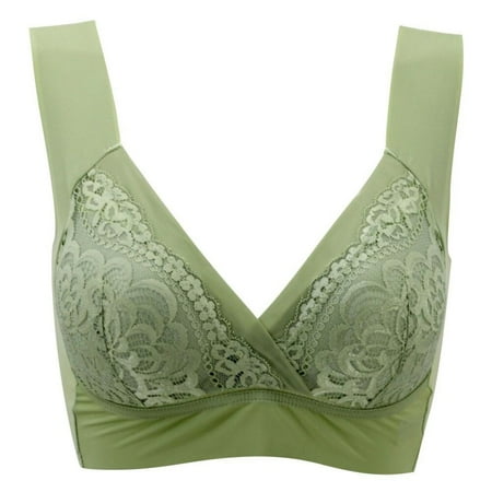Miyanuby Women s Front Cross Sexy Lace Seamless Thin Cup Bra Plus Size Ice Silk Smoothing Push Up Full Cup Comfort Bralette Green 5XL
Miyanuby Women s Front Cross Sexy Lace Seamless Thin Cup Bra Plus Size Ice Silk Smoothing Push Up Full Cup Comfort Bralette Green 5XL