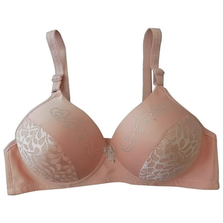 dmqupv Thin Bras for Women Womens Jacquard Three Breasted Bra Thin Underwear Sports Bra with Non Removable Pads Pink 95C 
dmqupv Thin Bras for Women Womens Jacquard Three Breasted Bra Thin Underwear Sports Bra with Non Removable Pads Pink 95C