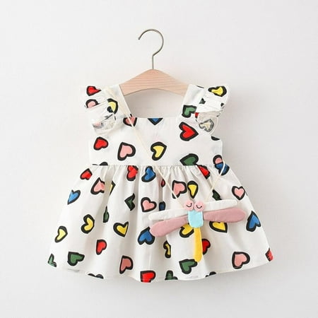 Summer born Infant Baby Clothes Girl Dress Full Praint Wing Cotton Frock Cute Casual Sleeveless Toddle Kid Princess Clothes
Summer born Infant Baby Clothes Girl Dress Full Praint Wing Cotton Frock Cute Casual Sleeveless Toddle Kid Princess Clothes