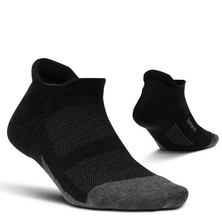 Feetures Merino 10 Ultra Light No Show Tab Sock Solid (Small Charcoal)