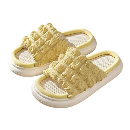 Bathroom Sandals Super Soft & Lightweight Non Slip Quick Drying Shower Slides Bathroom Sandals Yellow 38-39