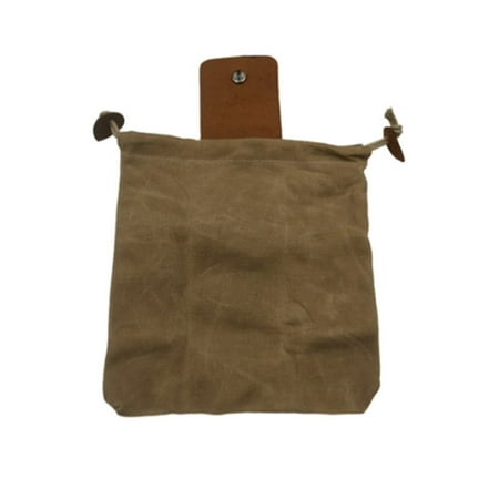 Foldable Drawstring Waist Pouch with Leather Cover & Buckle Canvas Tool Bag Heavy Duty Pocket for Outdoors Camping Coffee 
Foldable Drawstring Waist Pouch with Leather Cover & Buckle Canvas Tool Bag Heavy Duty Pocket for Outdoors Camping Coffee