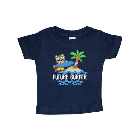 Inktastic Surfing Future Surfer Bear Gift Baby Boy or Baby Girl T-Shirt