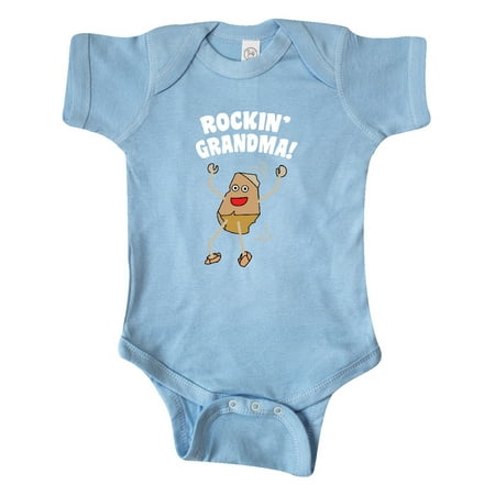 Inktastic Rockin Grandma White Text Gift Baby Girl Bodysuit
