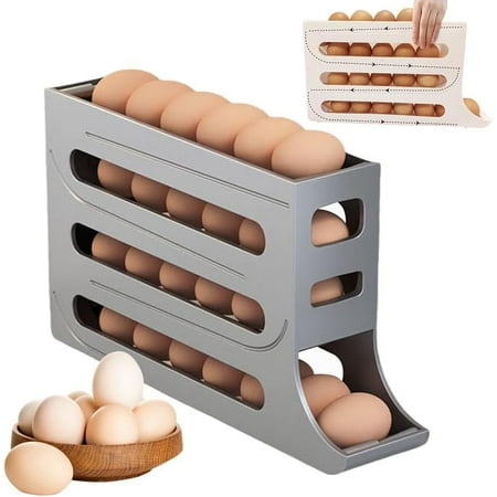 TinyGlam Upgraded 4 Tiers Egg Holder for Fridge 2024 New Automatic Scrolling Egg Rack Holder Eggs Dispenser Auto Rolling Large Capacity Egg Organizer Storage Box Space-Saving Egg Dispenser Holder
TinyGlam Upgraded 4 Tiers Egg Holder for Fridge 2024 New Automatic Scrolling Egg Rack Holder Eggs Dispenser Auto Rolling Large Capacity Egg Organizer Storage Box Space-Saving Egg Dispenser Holder