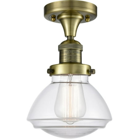 Antique Brass Tone Semi Flush 7 Wide Steel/Cast Brass/Glass Medium Base 1 Light Fixture
Antique Brass Tone Semi Flush 7 Wide Steel/Cast Brass/Glass Medium Base 1 Light Fixture
