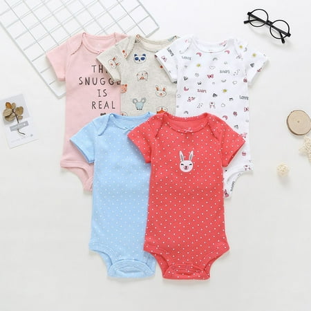 Yubatuo 5pc Infant Newborn Baby Girl Boy Bunny Letter Dot Print Romper Bodysuit Sunsuit Multi-color 9M
Yubatuo 5pc Infant Newborn Baby Girl Boy Bunny Letter Dot Print Romper Bodysuit Sunsuit Multi-color 9M