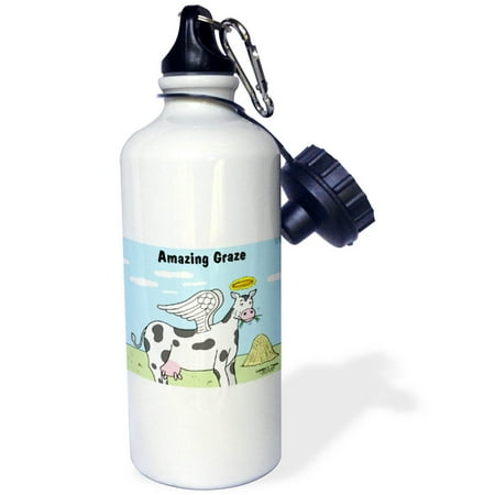 3dRose Cow Angel Sports Water Bottle 21oz