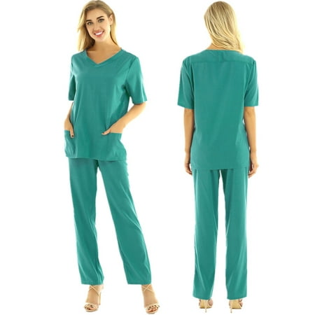 iiniim Women s V-Neck Top and Pant Scrubs Medical Uniform Two Piece Short Sleeve Shirts Outfit
iiniim Women s V-Neck Top and Pant Scrubs Medical Uniform Two Piece Short Sleeve Shirts Outfit