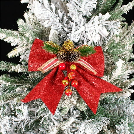 Bow Decoration Gold Powder Bow Holiday Window Decoration Supplies Pendant