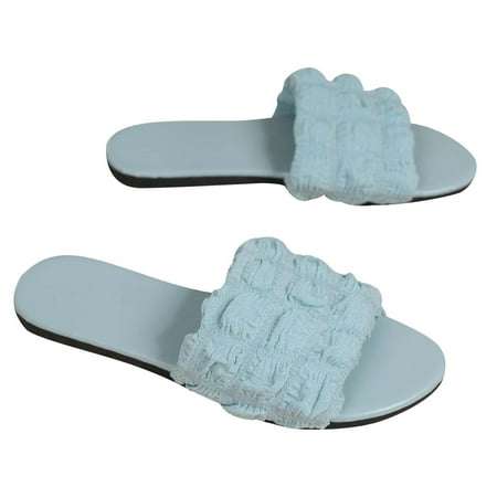 Dpityserensio Womens Summer Fashion Flat Slippers Round-head Solid Color Casual Slippers Blue 4.5(35)
Dpityserensio Womens Summer Fashion Flat Slippers Round-head Solid Color Casual Slippers Blue 4.5(35)