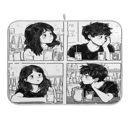 Cute Girl and Boy in Bar Dish Drying Mat 16x18 Absorbent Microfiber Draining Rack Pad for Kitchen Counter Sink
Cute Girl and Boy in Bar Dish Drying Mat 16x18 Absorbent Microfiber Draining Rack Pad for Kitchen Counter Sink