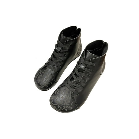 GENILU Women Casual Anti-Slip Leather Bootie Lace Up Winter Shoes Work Round Toe Black 4.5
GENILU Women Casual Anti-Slip Leather Bootie Lace Up Winter Shoes Work Round Toe Black 4.5