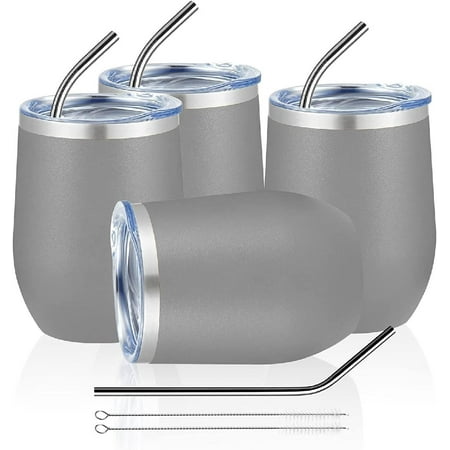 4 PACK 12oz Wine Tumbler with Lid and Straw Tritter Wall Vacuum Insulated Wine Glass Vacuum Coffee Mug Stemless Cup for Coffee Wine Cocktails Ice Cream
4 PACK 12oz Wine Tumbler with Lid and Straw Tritter Wall Vacuum Insulated Wine Glass Vacuum Coffee Mug Stemless Cup for Coffee Wine Cocktails Ice Cream