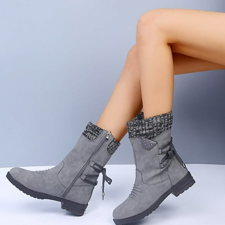 Women‘s Knitted & Faux Leather Panel Design Boots Tie Back Side Zip Boots Women‘s Footwear
Women‘s Knitted & Faux Leather Panel Design Boots Tie Back Side Zip Boots Women‘s Footwear