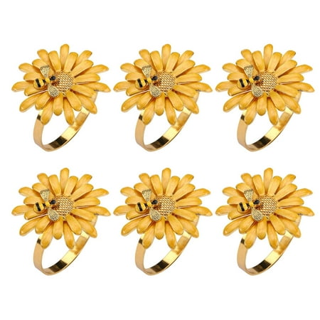 6 Pcs Daisy Flower Napkin Rings Set Bee Flower Napkin Holders Serviette Buckles for Holiday Wedding Table Decorations
6 Pcs Daisy Flower Napkin Rings Set Bee Flower Napkin Holders Serviette Buckles for Holiday Wedding Table Decorations