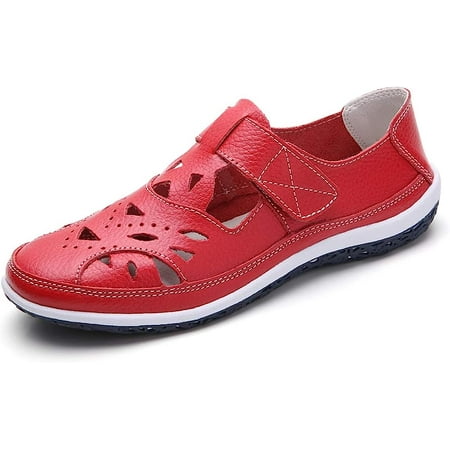 Women s Leather Hollow Sandals Flats Comfortable Casual Summer Walking Driving Shoes Outdoor Sports Sandals
Women s Leather Hollow Sandals Flats Comfortable Casual Summer Walking Driving Shoes Outdoor Sports Sandals