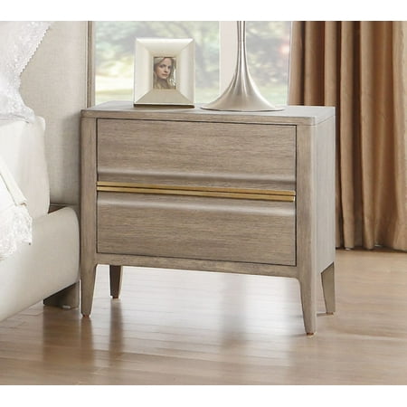Contemporary Style Wooden Night Stand In Light Brown