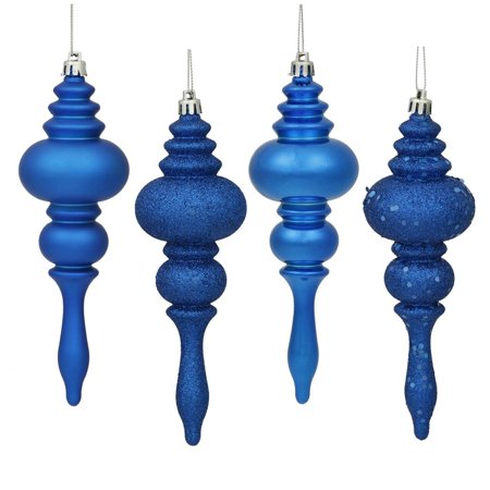 7" Blue Finial 4 Finish 8 per Box, 1 Year Limited Manufacturer warranty By Vickerman