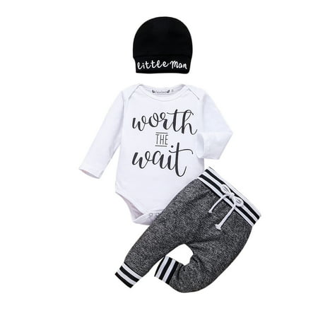 Newborn Baby Boys Long Sleeve Letter T-Shirt Romper Tops Long Pants Caps Headband Outfits
Newborn Baby Boys Long Sleeve Letter T-Shirt Romper Tops Long Pants Caps Headband Outfits