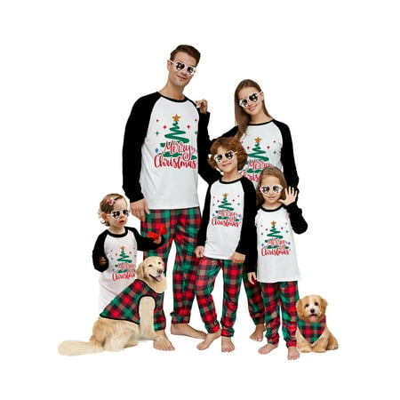 AMILIEe Family Matching Christmas Pajamas Letter Stars Print Long Sleeve Tops Plaid Pants Holiday Pjs Set Sleepwear
AMILIEe Family Matching Christmas Pajamas Letter Stars Print Long Sleeve Tops Plaid Pants Holiday Pjs Set Sleepwear